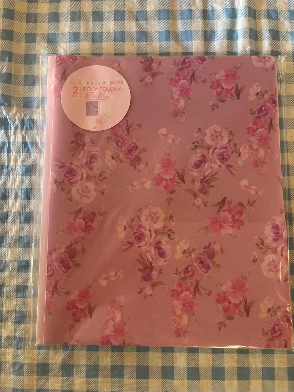Yoobi Floral Purple Spiral Notebook & Pen Set